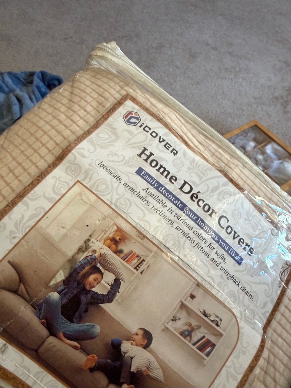 Beige Home Décor Sofa Cover